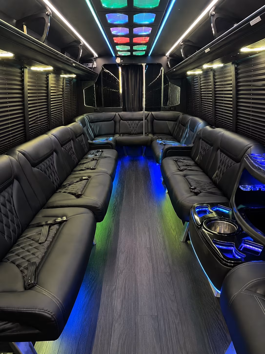 clearwater 20 passenger party bus interior