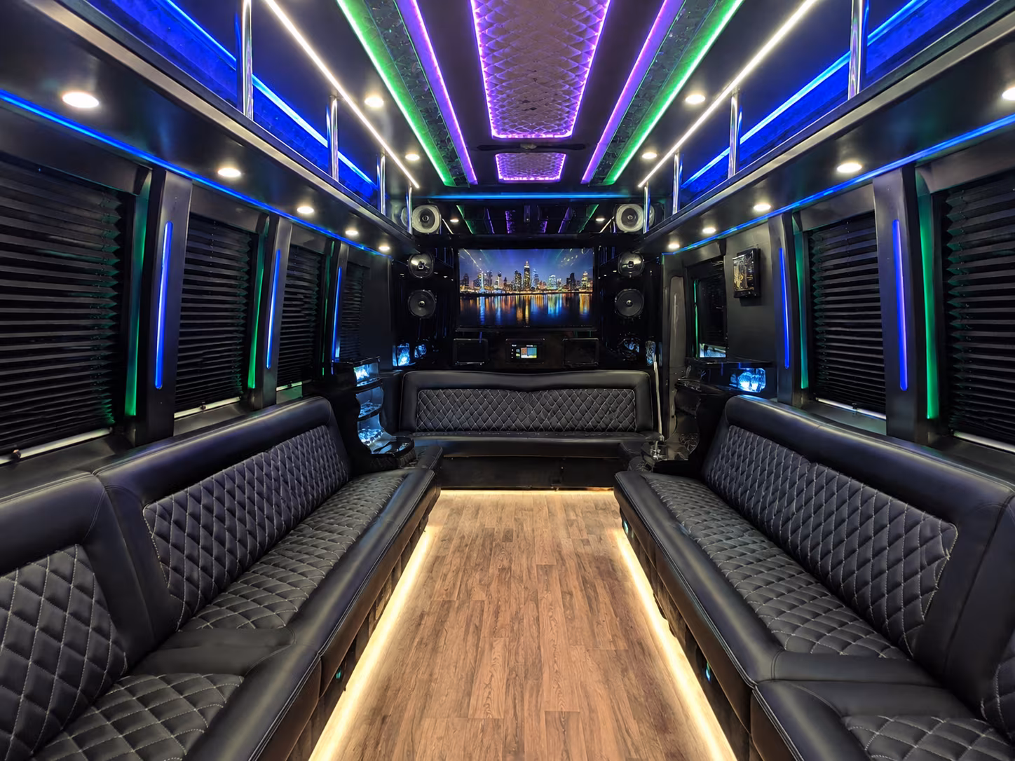 clearwater 25 passenger party bus interior