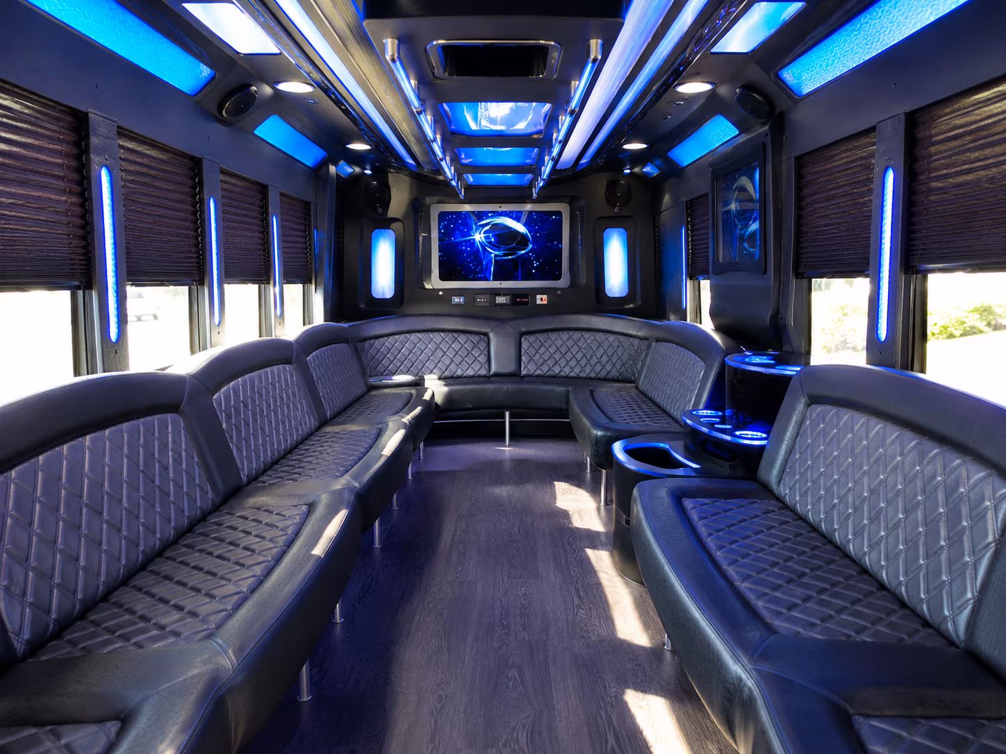 clearwater 28 passenger party bus inside