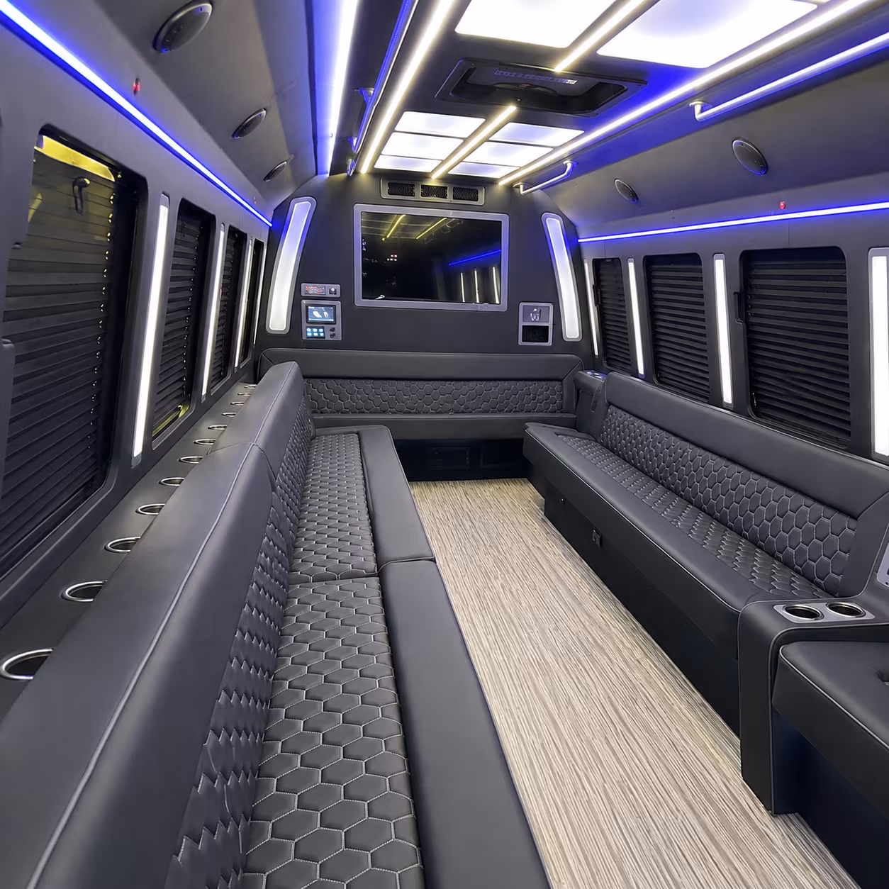 clearwater 40 passenger party bus inside