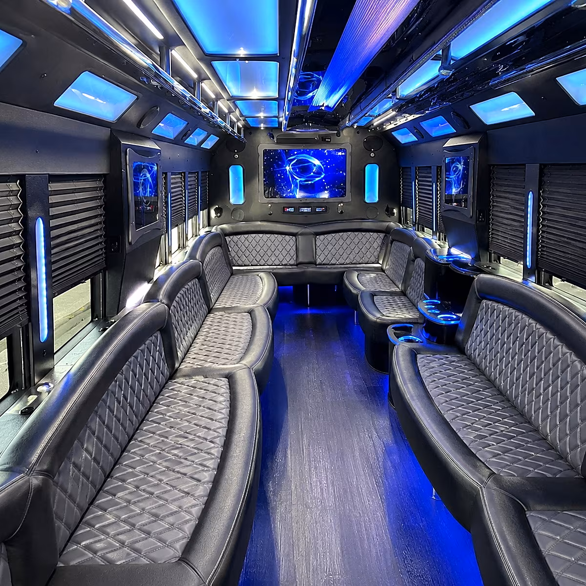 clearwater 50 passenger party bus interior