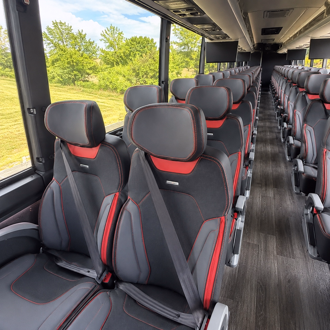clearwater charter bus rental interior